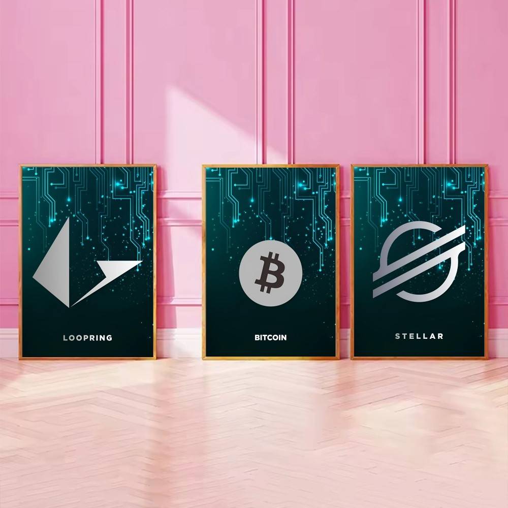 Tech Circuit Crypto Symbol Pos - Tech Office Wall Art ulasan dan harga