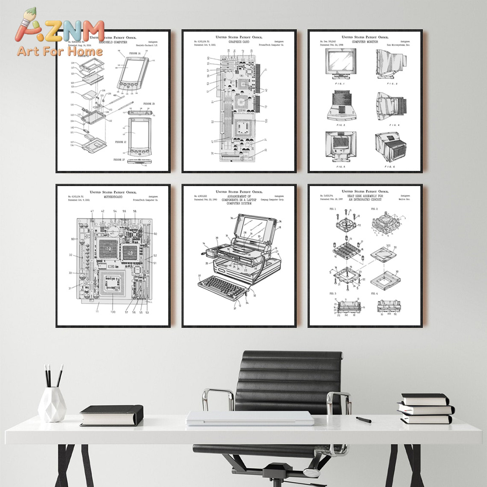 AZNM Computer Motherboard Pate - Tech Office Wall Art ulasan dan harga
