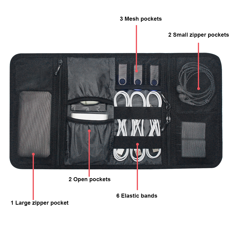 Tech Organizer Bag Cable Stora - Office Tech Backpack ulasan dan harga