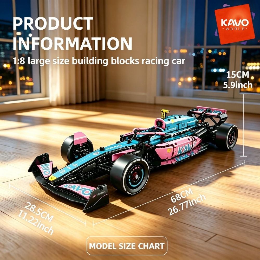 KAVOWORLD 1:8 Pink-blue Formul - Tech Office Building ulasan dan harga