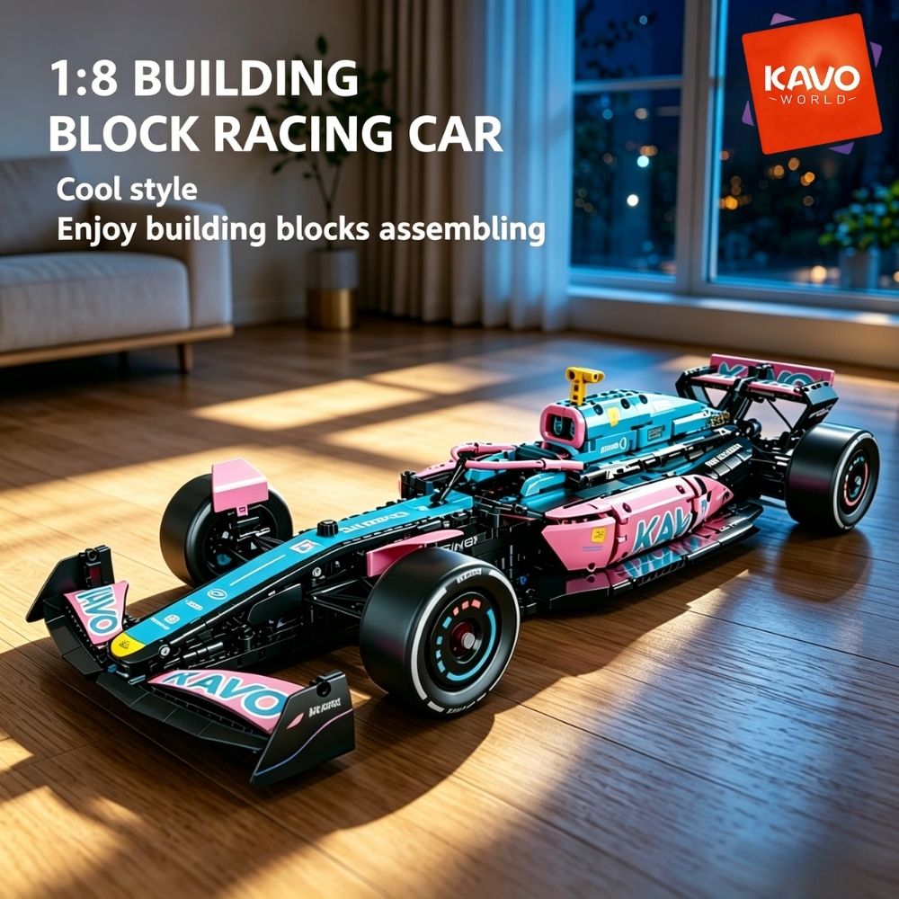 KAVOWORLD 1:8 Pink-blue Formul - Tech Office Building ulasan dan harga