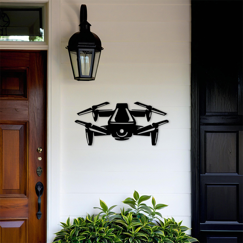 2D Flat Drone Iron Wall Art Bl - Tech Office Wall Art ulasan dan harga