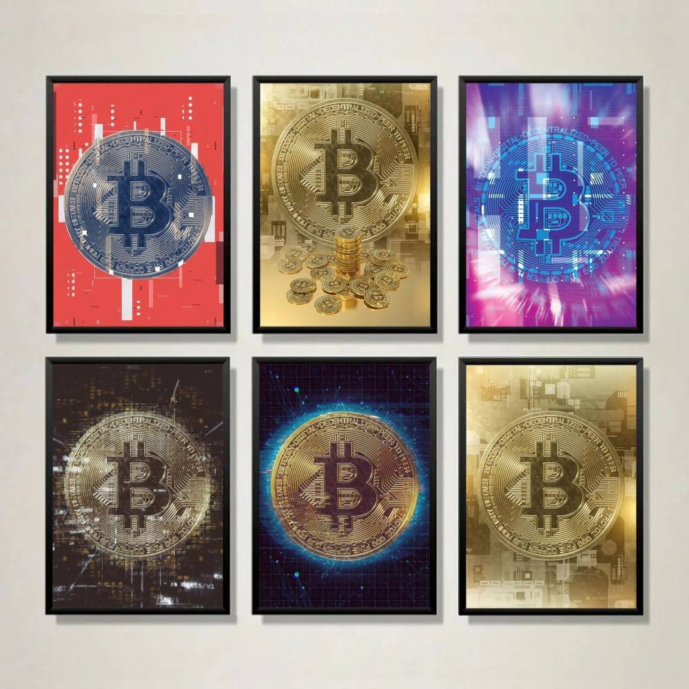 Cyber Tech Circuit Golden Coin - Tech Office Wall Art ulasan dan harga