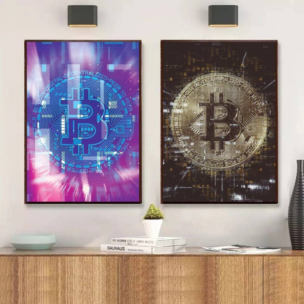 Cyber Tech Circuit Golden Coin - Tech Office Wall Art ulasan dan harga