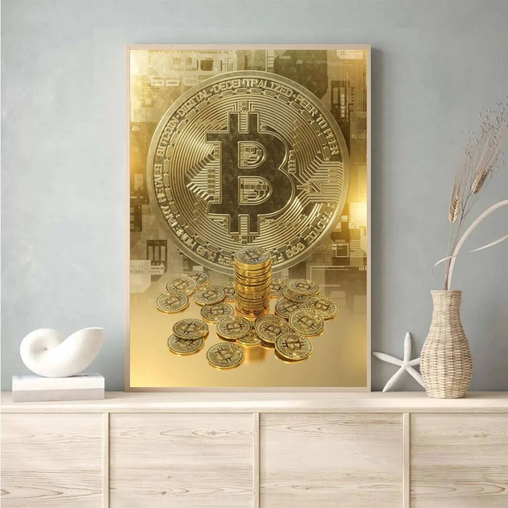 Cyber Tech Circuit Golden Coin - Tech Office Wall Art ulasan dan harga