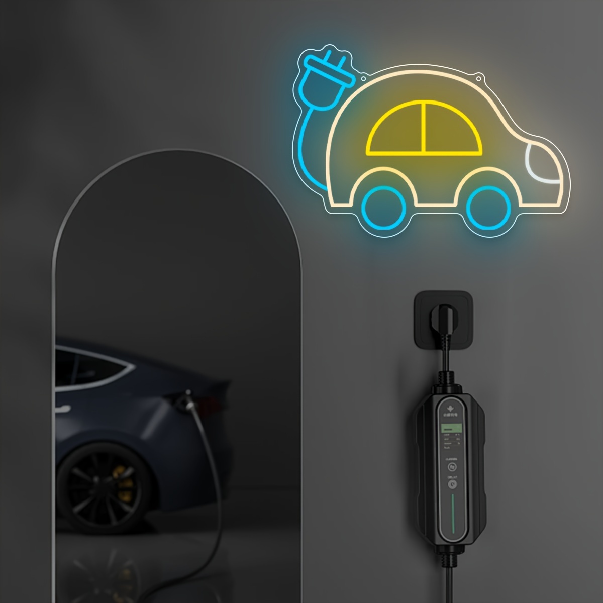 Electric Car Charging EV Theme - Tech Office Wall Art ulasan dan harga