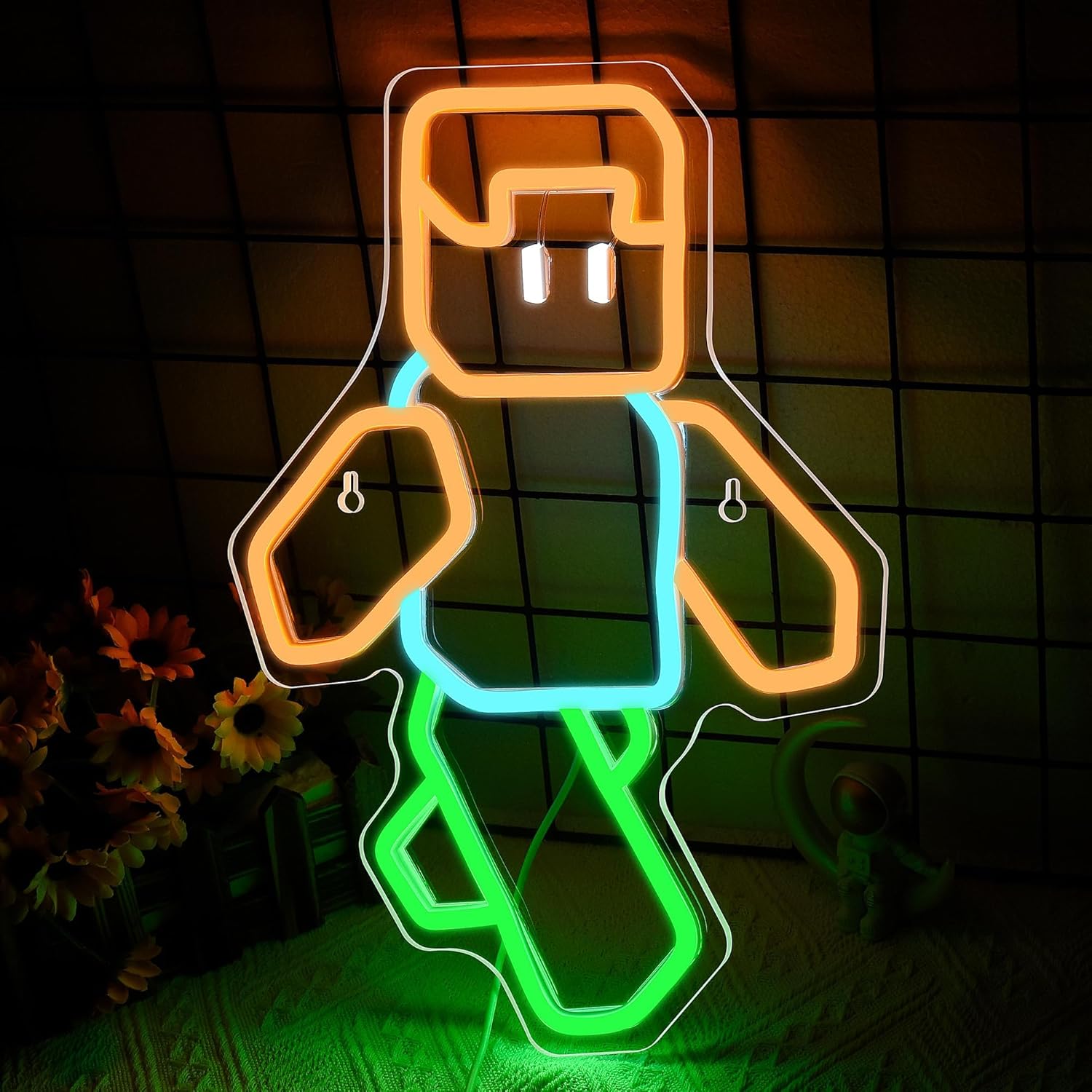 Pixel Art Character Neon Sign  - Tech Office Wall Art ulasan dan harga