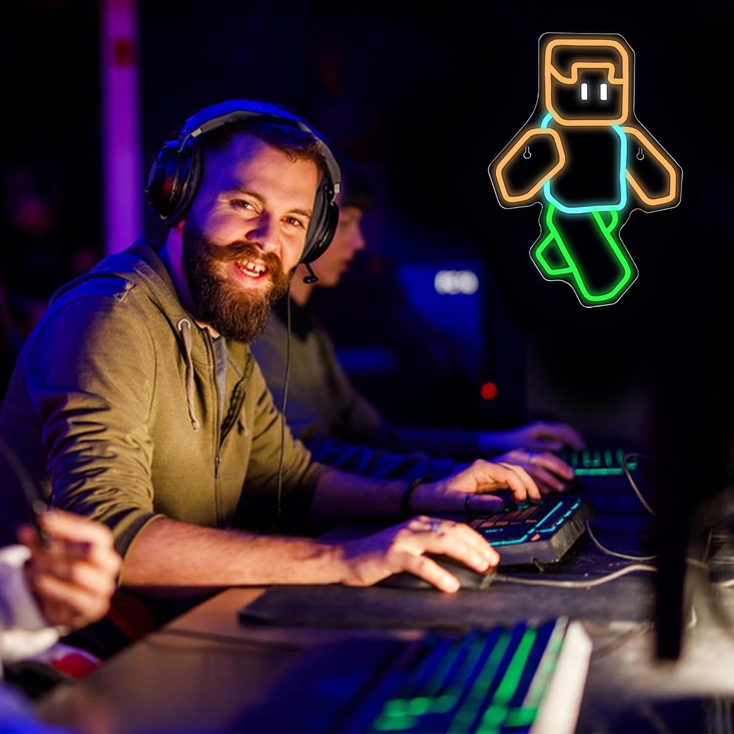 Pixel Art Character Neon Sign  - Tech Office Wall Art ulasan dan harga